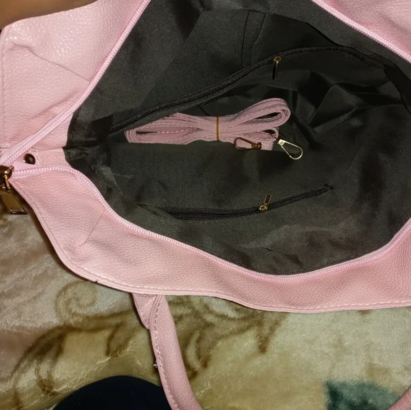 Soft Faux Leather Pink Purse - Picture 3 of 4